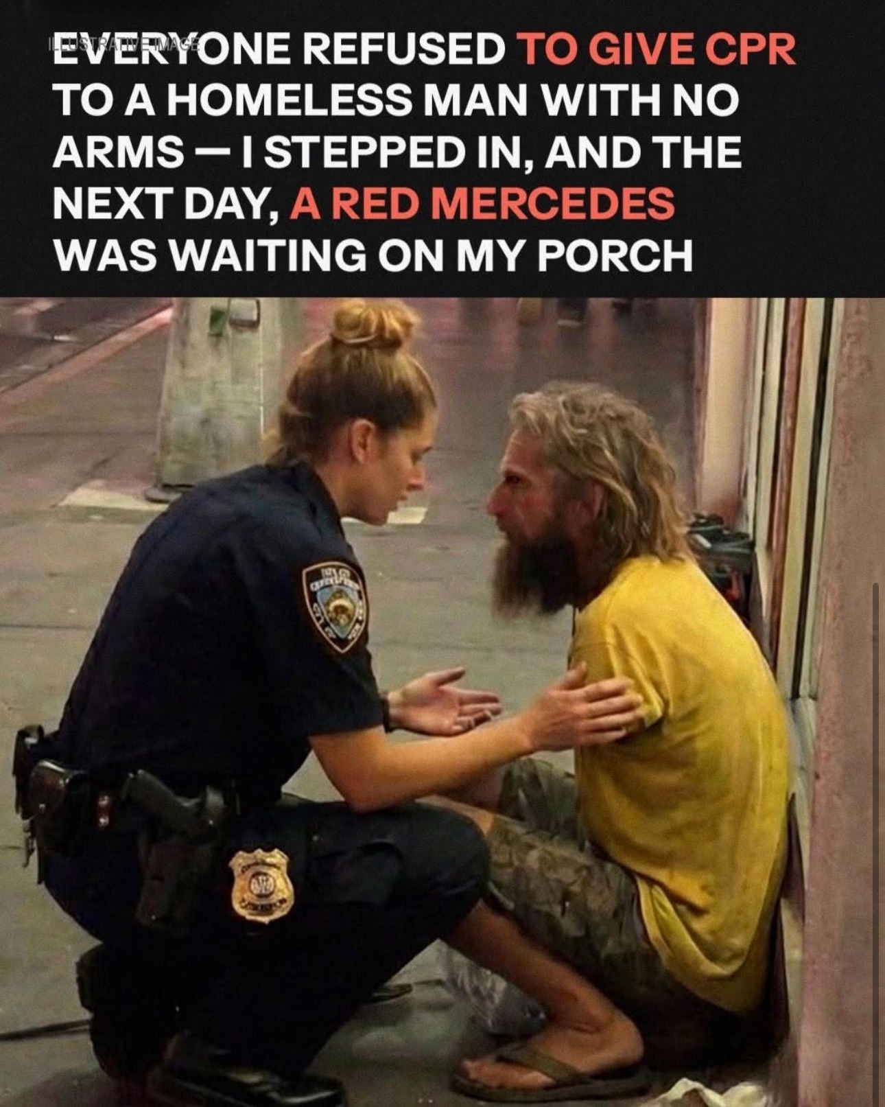 Everyone Refused to Give CPR to a Homeless Man with No Arms &nbsp;I Stepped In, and the Next Day, a Red … Read More
